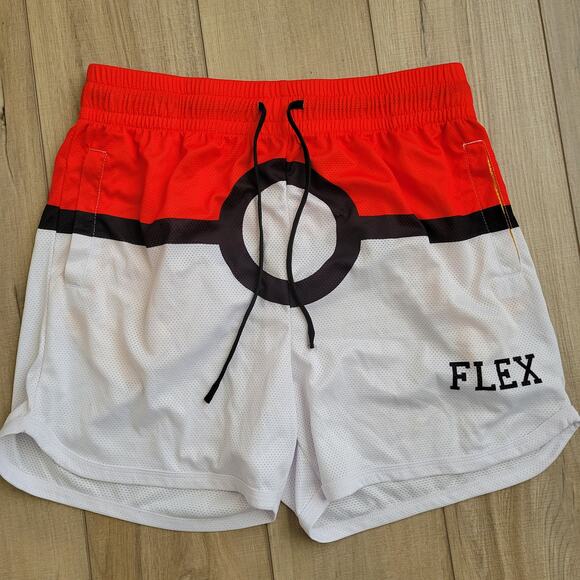 Flexliving Muscle Shorts Pokeball Mesh Gym Bodybuilding Shorts Men Sz 2XL - Picture 8 of 10